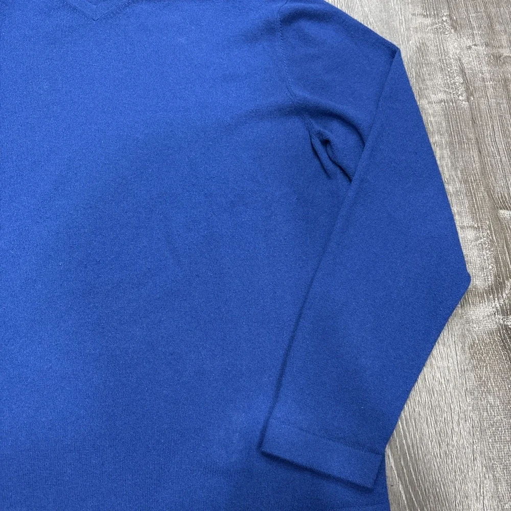 Banana Republic 100% Cashmere V Neck Pullover Sweater Mens XL Blue Extra Large